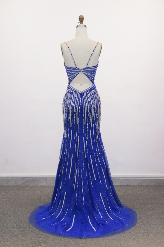 New America Wholesale LA Brand Beading Chain Long Evening Dresses Crystal Women's Clothing Prom Dresses