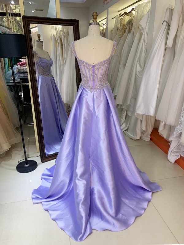New Design Wholesale Elegant a Line Prom Dress With Beading Long Gown Prom Evening Dress 2026