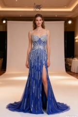 New America Wholesale LA Brand Beading Chain Long Evening Dresses Crystal Women's Clothing Prom Dresses