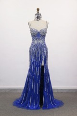 New America Wholesale LA Brand Beading Chain Long Evening Dresses Crystal Women's Clothing Prom Dresses