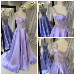 New Design Wholesale Elegant a Line Prom Dress With Beading Long Gown Prom Evening Dress 2026