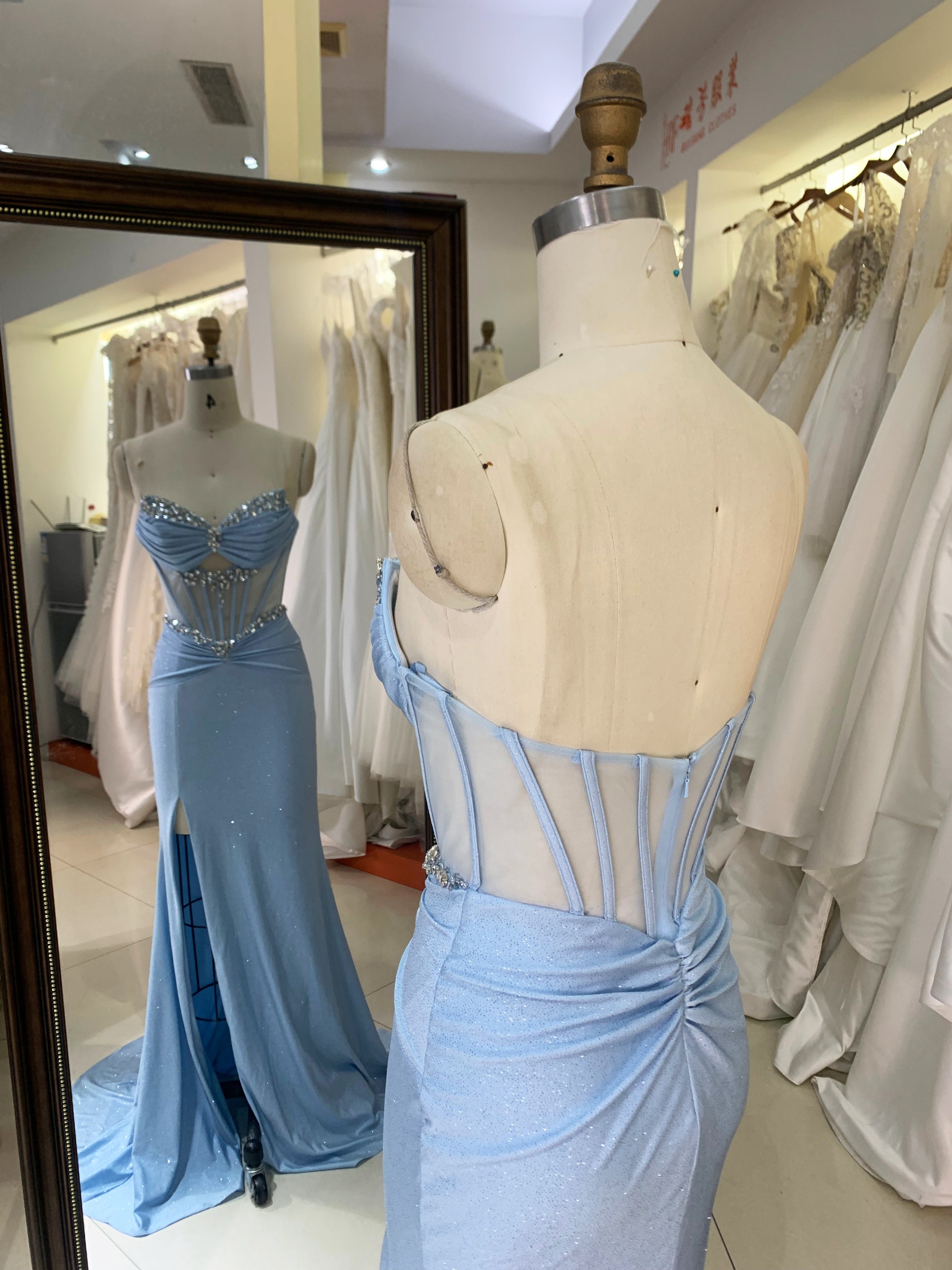 New America Wholesale LA Brand off Shoulder Beading African Dress Gown for Dress Prom Women
