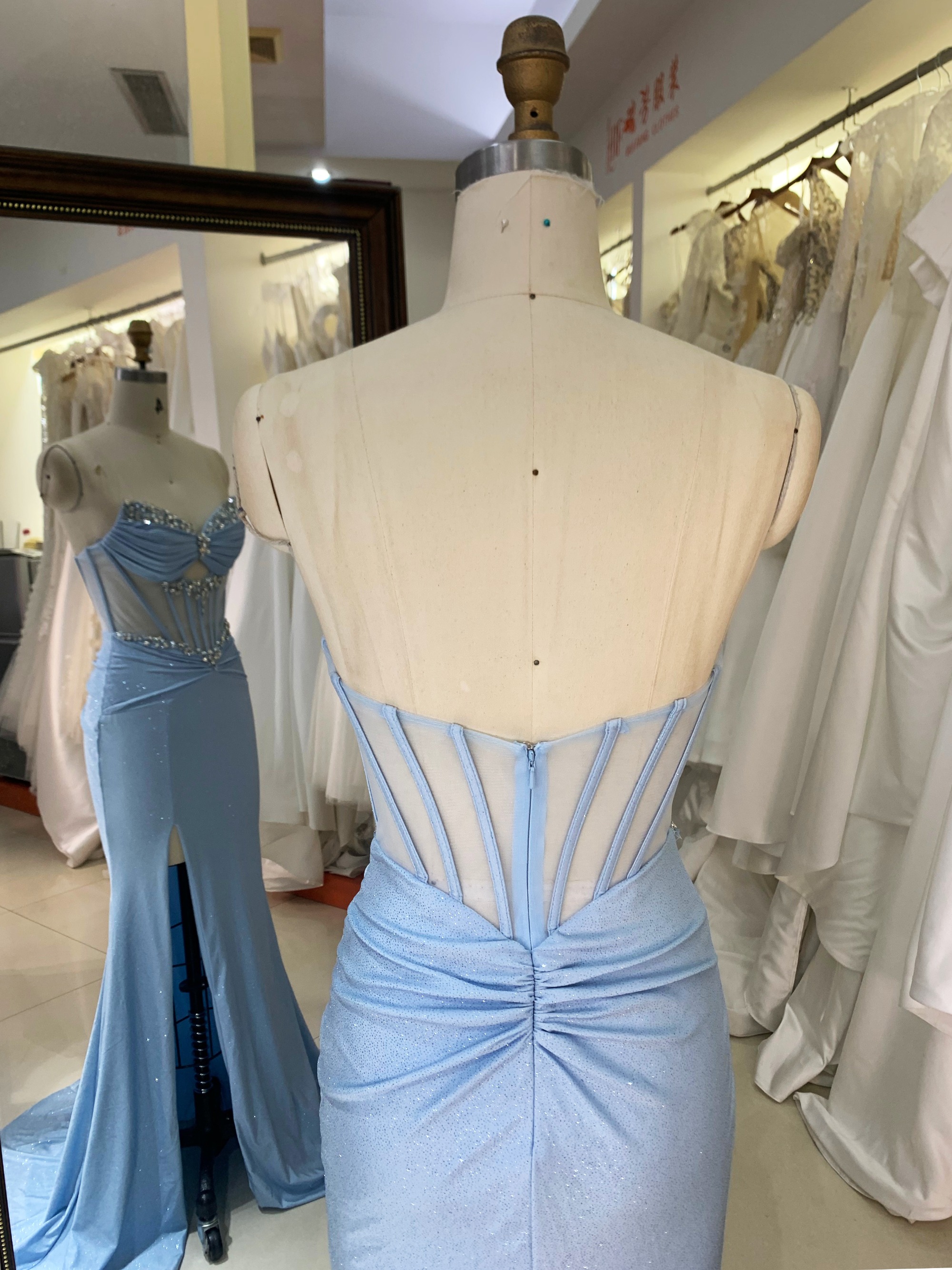 New America Wholesale LA Brand off Shoulder Beading African Dress Gown for Dress Prom Women