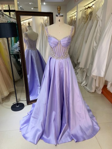 New Design Wholesale Elegant a Line Prom Dress With Beading Long Gown Prom Evening Dress 2026