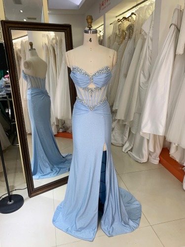 New America Wholesale LA Brand off Shoulder Beading African Dress Gown for Dress Prom Women