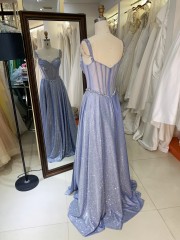 2026 Factory Wholesale Elegant Long Prom Dresses with Rhinestone Floor-length Evening Dress for Party