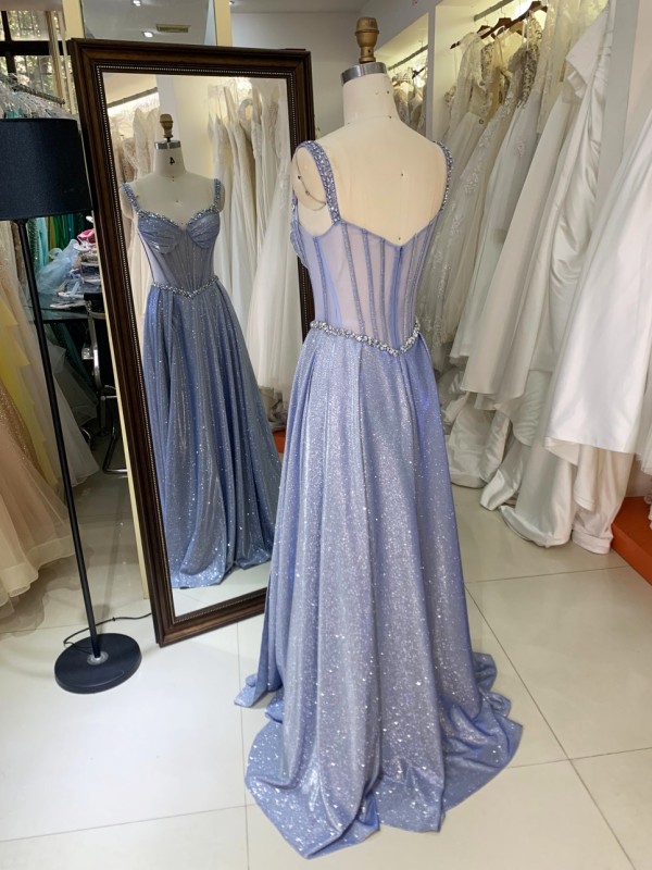 2026 Factory Wholesale Elegant Long Prom Dresses with Rhinestone Floor-length Evening Dress for Party