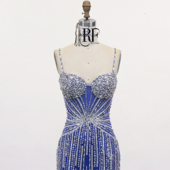 New America Wholesale LA Brand Beading Chain Long Evening Dresses Crystal Women's Clothing Prom Dresses