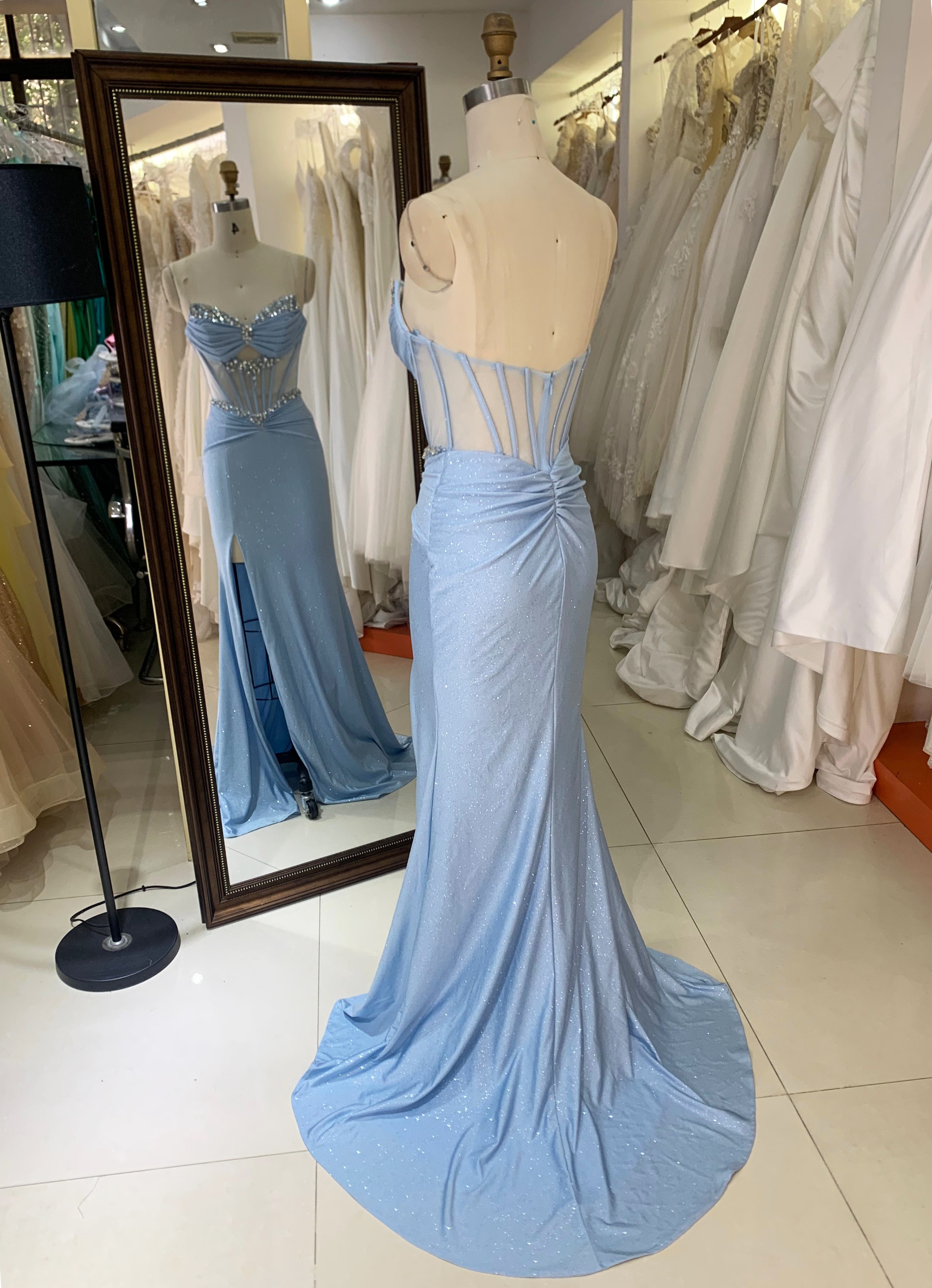 New America Wholesale LA Brand off Shoulder Beading African Dress Gown for Dress Prom Women