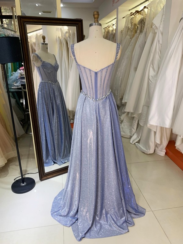 2026 Factory Wholesale Elegant Long Prom Dresses with Rhinestone Floor-length Evening Dress for Party