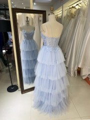 Prom Dress 2026 Modern Blue A-Line with Zipper Back Wholesale Party Long Gowns Evening Dress