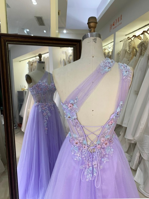 Wholesale New Arrival Ruffle with Flowers Long Ball Gown Evening Dresses