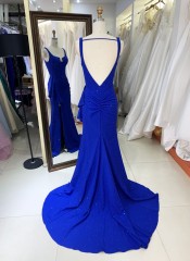 2026 Chaozhou Elegant New Boning Party Long Gown Anti-Static Blue Evening Prom Dress with Appliques Natural Waistline Wholesale