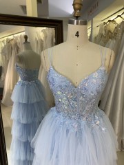 Prom Dress 2026 Modern Blue A-Line with Zipper Back Wholesale Party Long Gowns Evening Dress