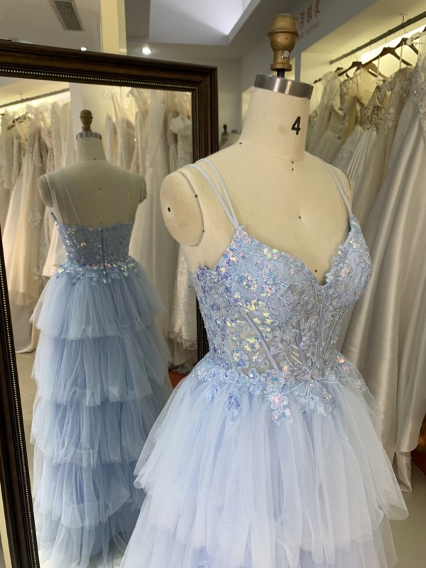 Prom Dress 2026 Modern Blue A-Line with Zipper Back Wholesale Party Long Gowns Evening Dress
