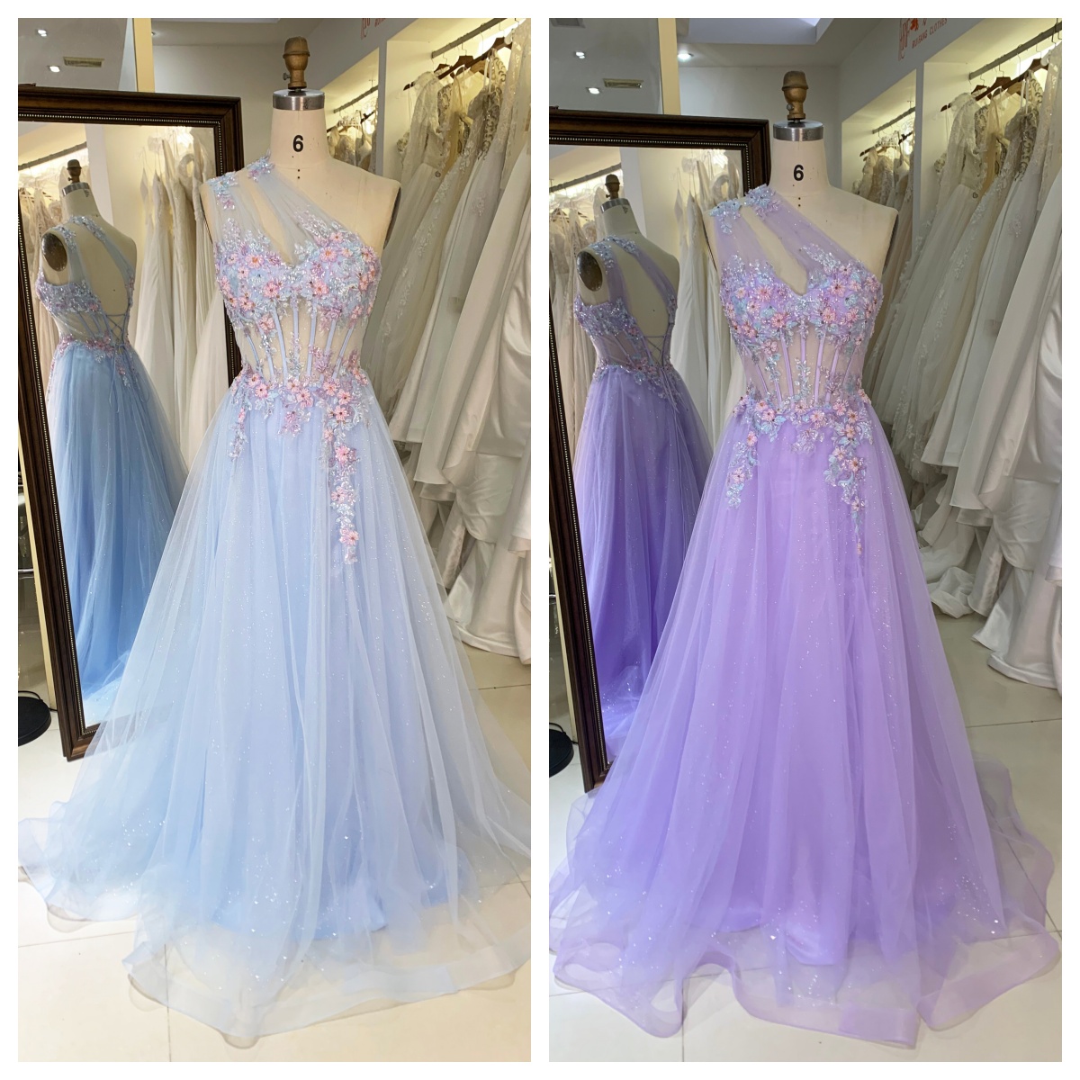 Wholesale New Arrival Ruffle with Flowers Long Ball Gown Evening Dresses