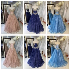 2026 New Design Dresses for Quinceanera Ball Dress Off Shoulder Prom Evening Dress with Embroidered Flowers