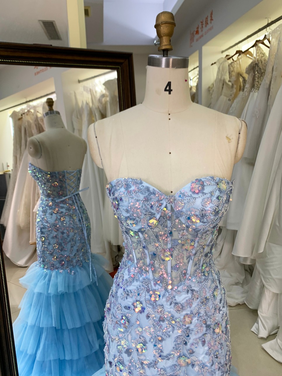 2026 Special Design With Embroidery Sequin Beading Mermaid Baby Blue Luxury Evening Dresses