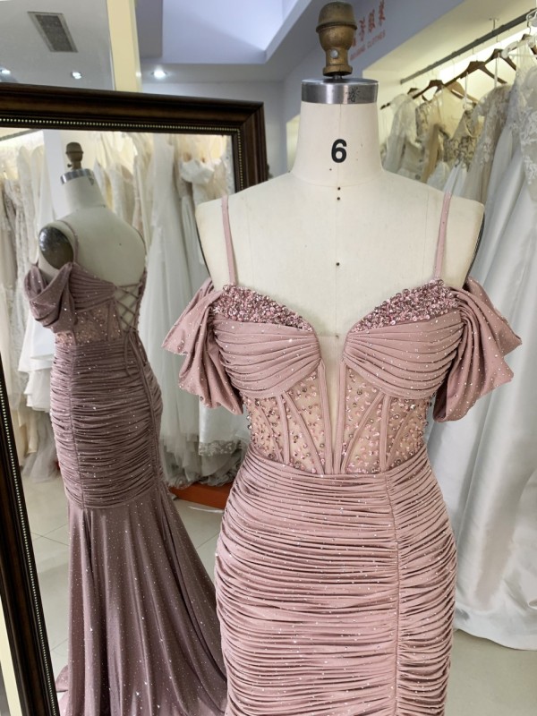 Elegant Long Evening Dress off Shoulder Floor Length with Special Design Formal Party Evening Dresses for Women