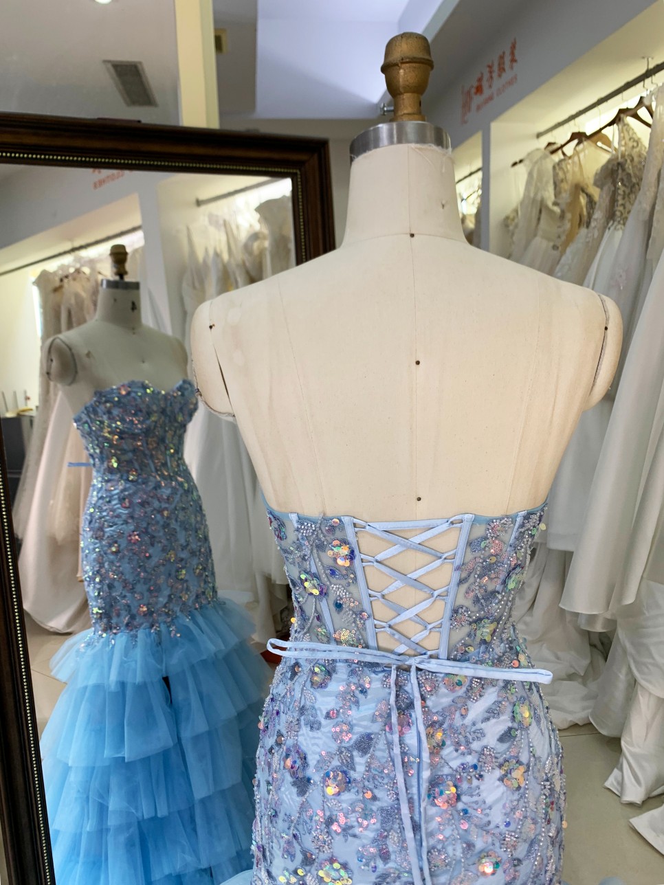 2026 Special Design With Embroidery Sequin Beading Mermaid Baby Blue Luxury Evening Dresses