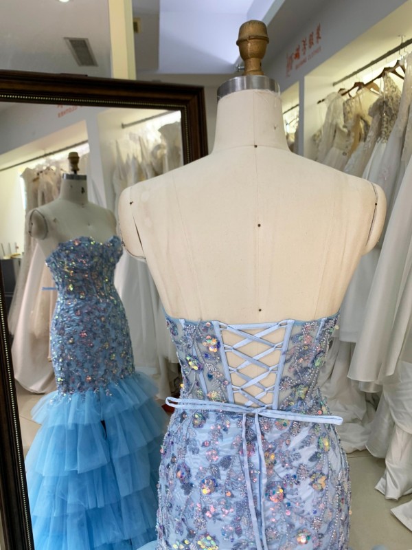 2026 Special Design With Embroidery Sequin Beading Mermaid Baby Blue Luxury Evening Dresses