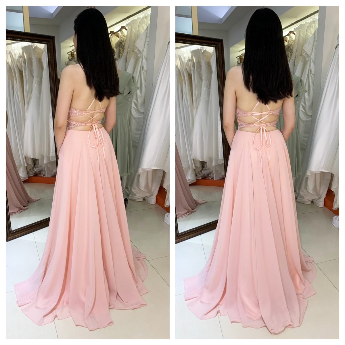 2026 Pink Color A-Line Ball Gown Floor-Length Party Evening Dress Embroidery Flowers with Lace up Back