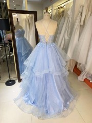 Wholesale Women's Elegant Long Party Dresses Ball Gown Dress with Embroidery V-neck Lace-up Back for Party Evening Wear