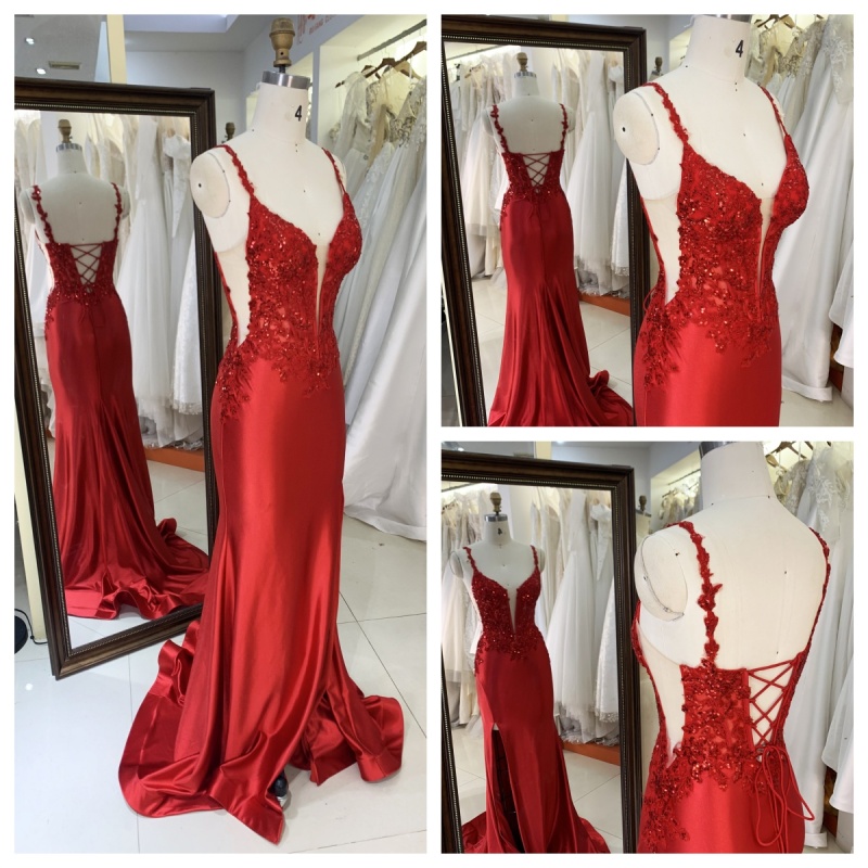 Wholesale Women's Elegant Long Party Dresses Ball Gown Dress with Embroidery V-neck Lace-up Back for Party Evening Wear