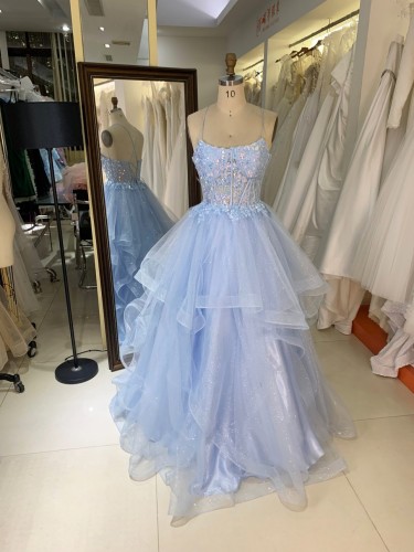 Wholesale Women's Elegant Long Party Dresses Ball Gown Dress with Embroidery V-neck Lace-up Back for Party Evening Wear