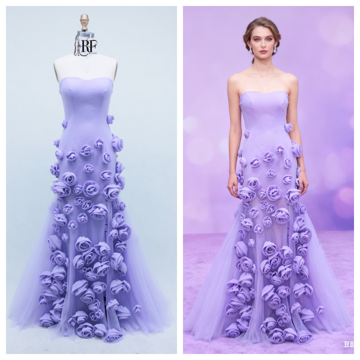 Purple Color with 3D Flower 2026 Manufacturer Satin with Zipper Back Elegant Party Ballgown Prom Dresses