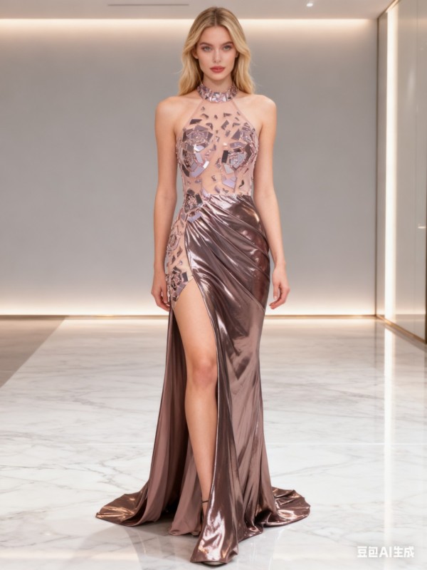 Sexy Sleeveless Beautiful Floor Length Dressed Evening Dress with Rhinestone Bling Evening Dresses