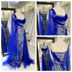 One Shoulder A-Line Beautiful Floor Length Dressed Evening Dress Navy Blue Party Long Gown Elegant Dresses for Evening Party