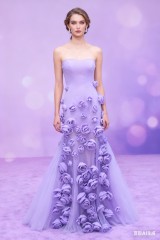 Purple Color with 3D Flower 2026 Manufacturer Satin with Zipper Back Elegant Party Ballgown Prom Dresses