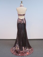 Sexy Sleeveless Beautiful Floor Length Dressed Evening Dress with Rhinestone Bling Evening Dresses