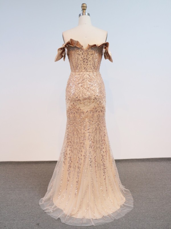 Wholesale Off Shoulder Sweetheart Mermaid Evening Gown Prom Dress with Natural Waistline Party Style