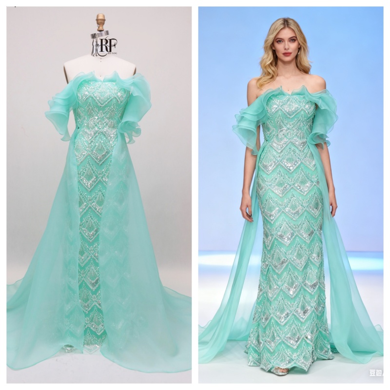 Wholesale New A-Line Design Elegant Evening Party Dresses for Women with Floral Ruffle Natural Waistline Eco-Friendly 2026