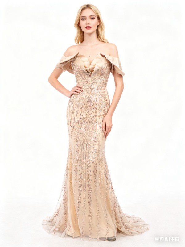 Wholesale Off Shoulder Sweetheart Mermaid Evening Gown Prom Dress with Natural Waistline Party Style