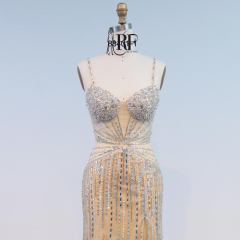 High Quality Elegant V-neck Sequined Beaded Sweep Train Floor-Length Mermaid Evening Dress for Women 2026