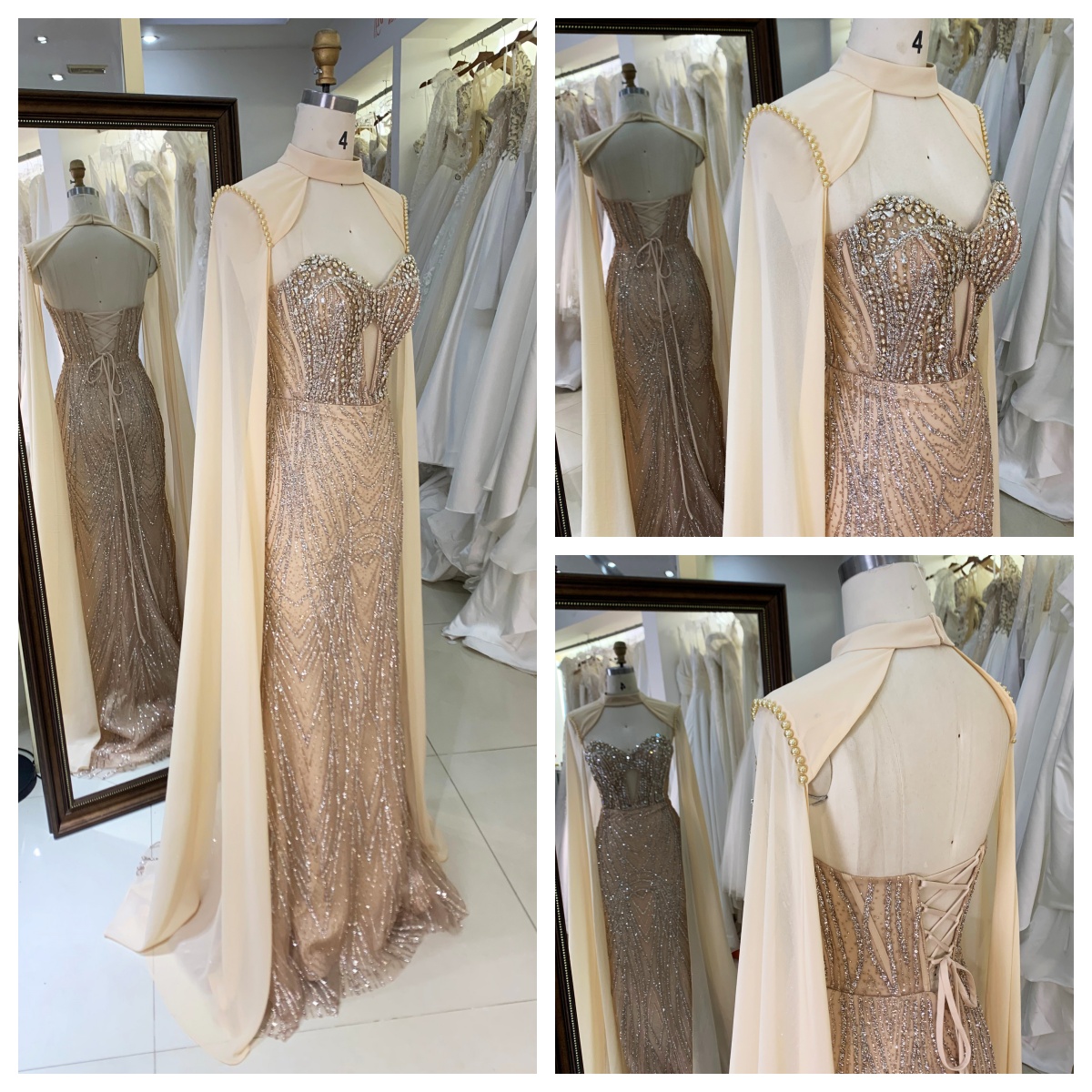 Trending Products Chic Glamorous Evening Dress Boning Prom Gowns Luxe Evening Christmas Part Dress for Girl