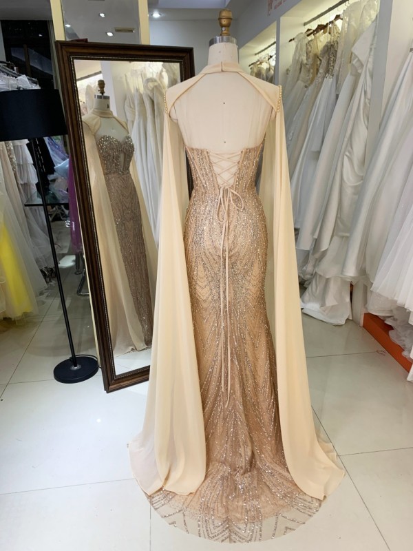 Trending Products Chic Glamorous Evening Dress Boning Prom Gowns Luxe Evening Christmas Part Dress for Girl