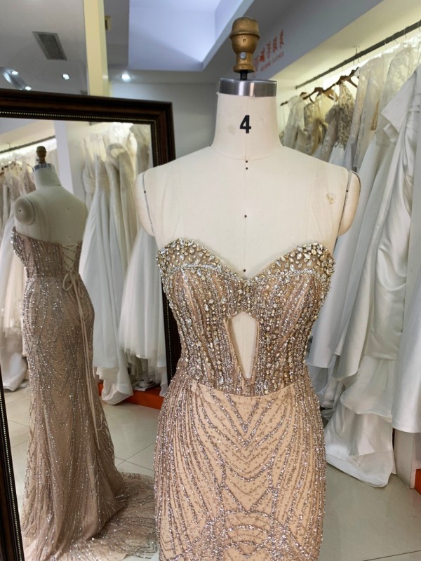 Trending Products Chic Glamorous Evening Dress Boning Prom Gowns Luxe Evening Christmas Part Dress for Girl