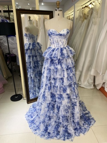 Trending Products Elegant Evening Party Dresses for Women Ruffle Flower Evening Christmas Part Dress for Girl