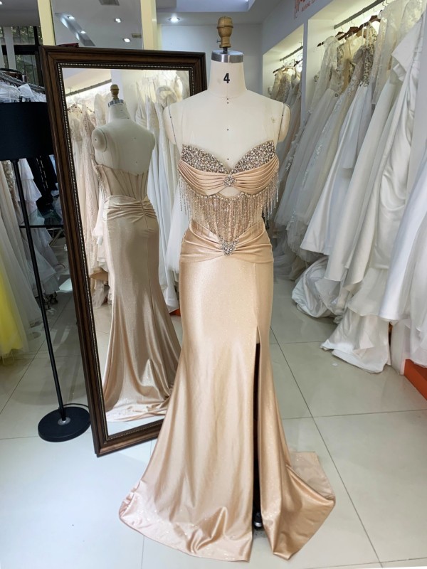 Trending Products 2026 New Arrivals Fancy Sequins Boning Prom Gowns Luxury Evening Dresses for Women