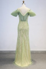 2026 Chic Luxury Sage Green Mermaid Evening Dresses Elegant Off the Shoulder Style for ARABIC Formal Party Gowns