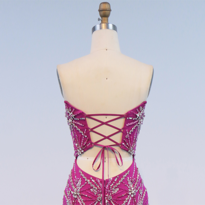 Elegant Short Front Long Back Evening Dress for Ladies Fancy Sequin Boning Prom Gowns Luxe Evening Christmas Part Dress for Girl