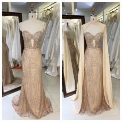 Trending Products Chic Glamorous Evening Dress Boning Prom Gowns Luxe Evening Christmas Part Dress for Girl