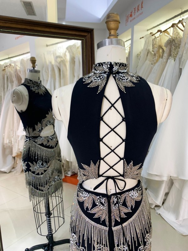 Short Sexy Evening Dress Sequins Boning Prom Gowns Luxe Evening Christmas Part Dress for Girl