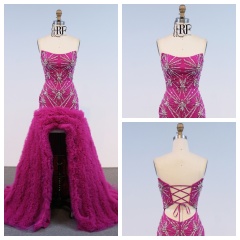 Elegant Short Front Long Back Evening Dress for Ladies Fancy Sequin Boning Prom Gowns Luxe Evening Christmas Part Dress for Girl