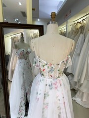 2026 High Quality Mermaid Tulle Floral Lace Floor-Length Luxury Prom Dress White Shoulder Evening Party Sweep Train