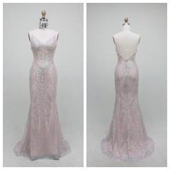 Luxury African Evening Dresses Fancy Sequins Boning Prom Gowns Luxe Evening Christmas Part Dress for Girl